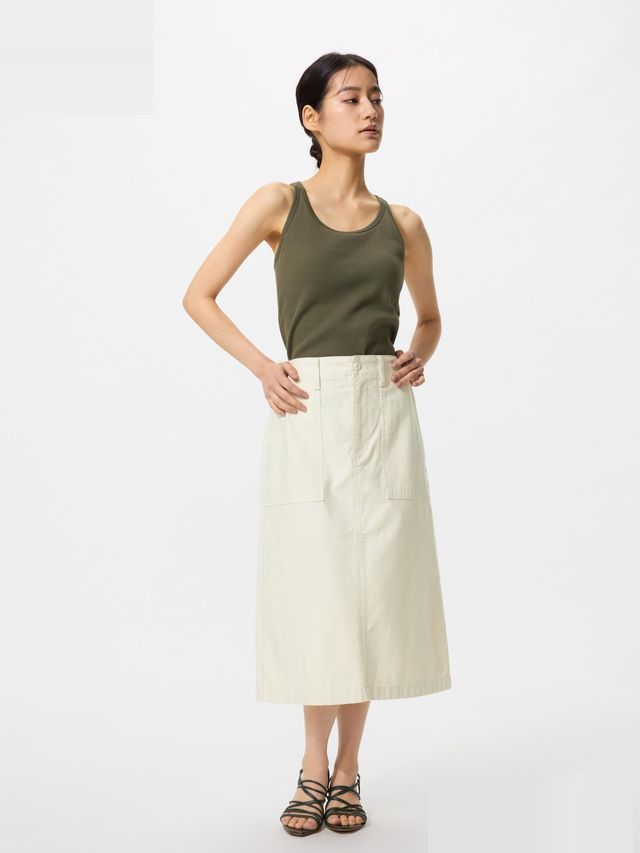 Cotton Midi Skirt