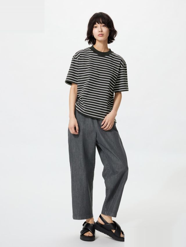 Cotton Relaxed Denim Ankle Pants (Regular Length)