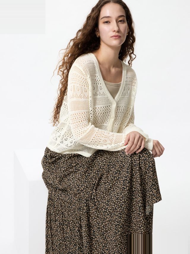 Crochet V Neck Cardigan