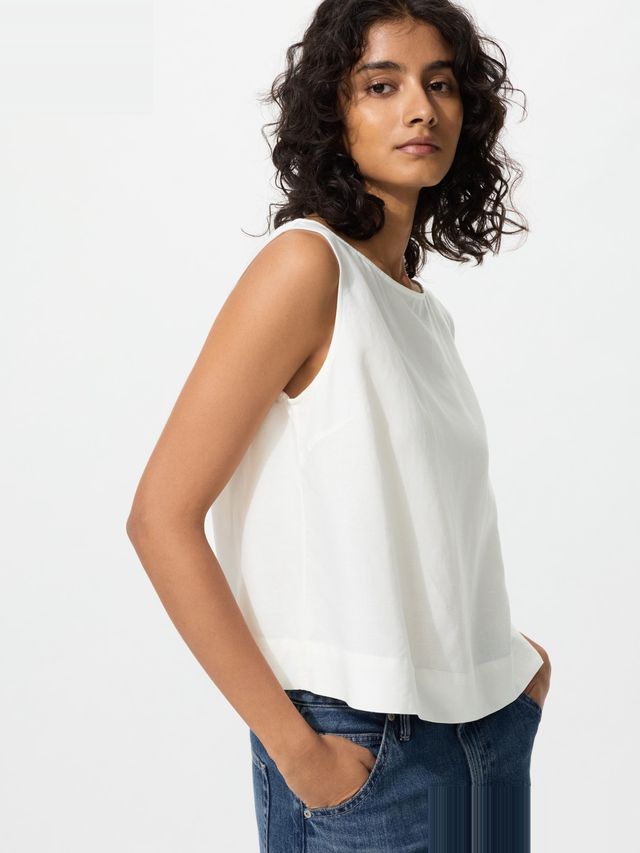 Linen Blend Blouse Sleeveless
