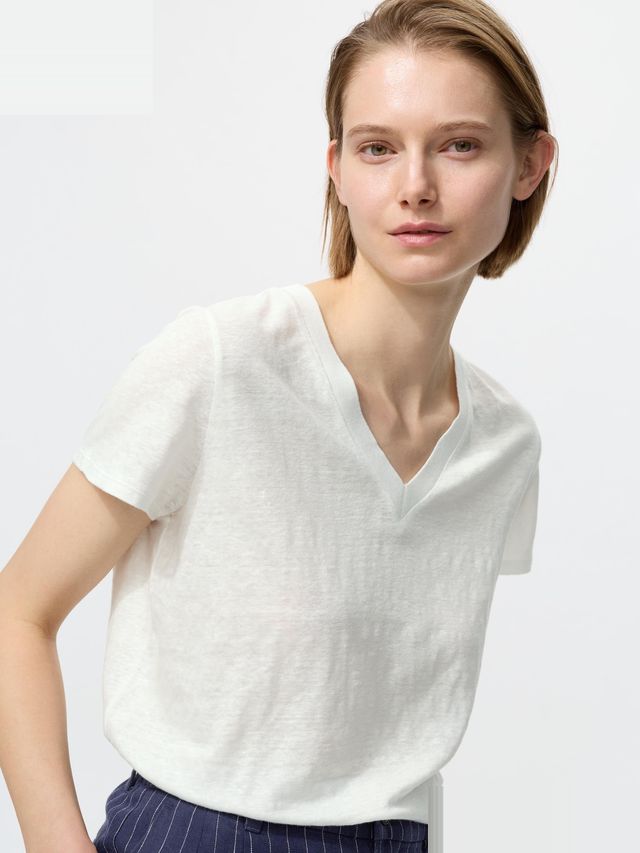 Linen V Neck T