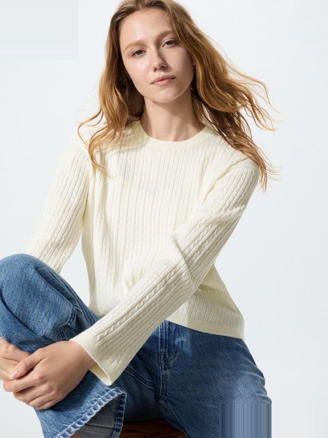 Mini Cable Crew Neck Sweater