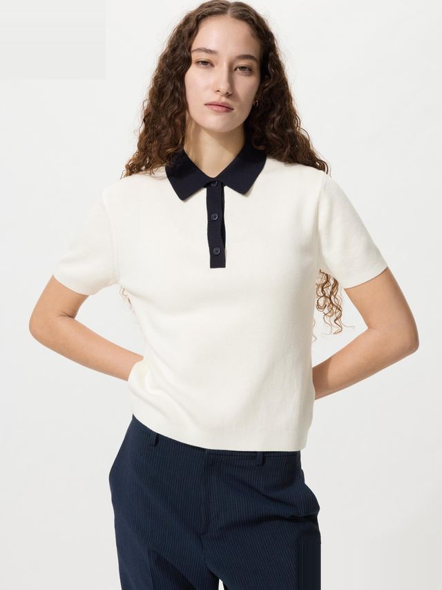 Polo Sweater Short Sleeve Colourblock