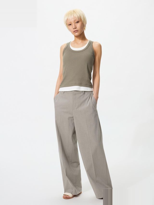 Smart Wide Pants Stripe (Regular Length)