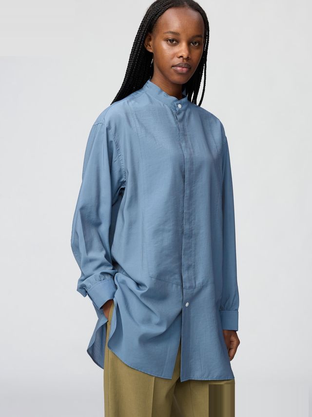 Stand Collar Shirt Long Sleeve