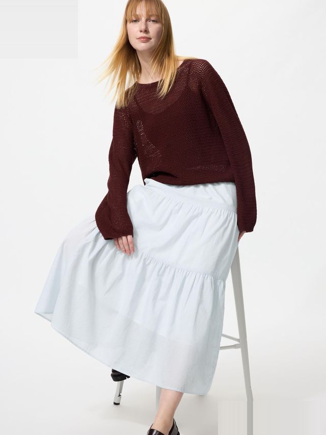 Tiered Maxi Skirt Stripe
