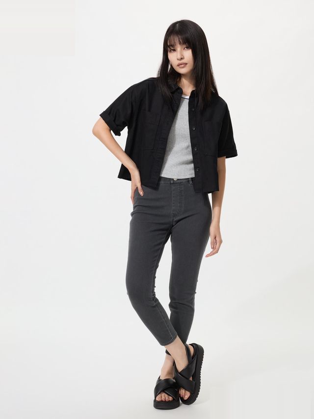 Ultra Stretch Cropped Denim Leggings Pants