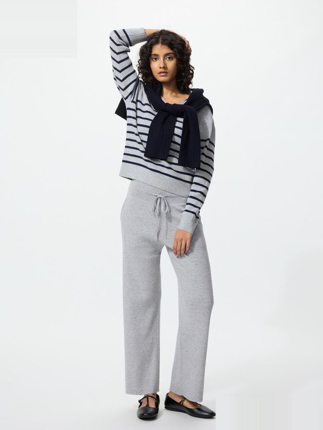Washable Knit Ribbed Pants (Co-ord) (Regular Length)