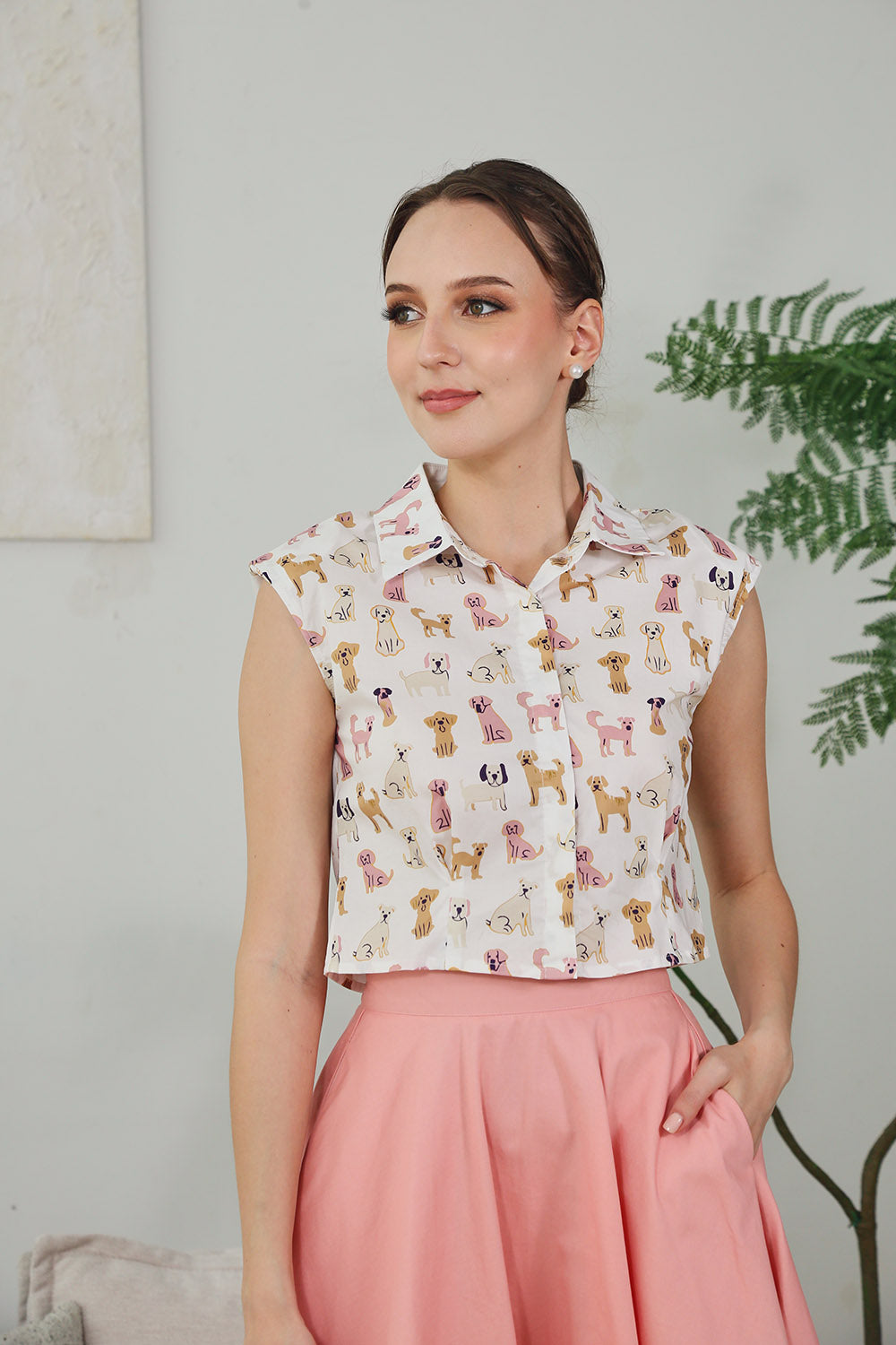 Amina Pup Print Shirt