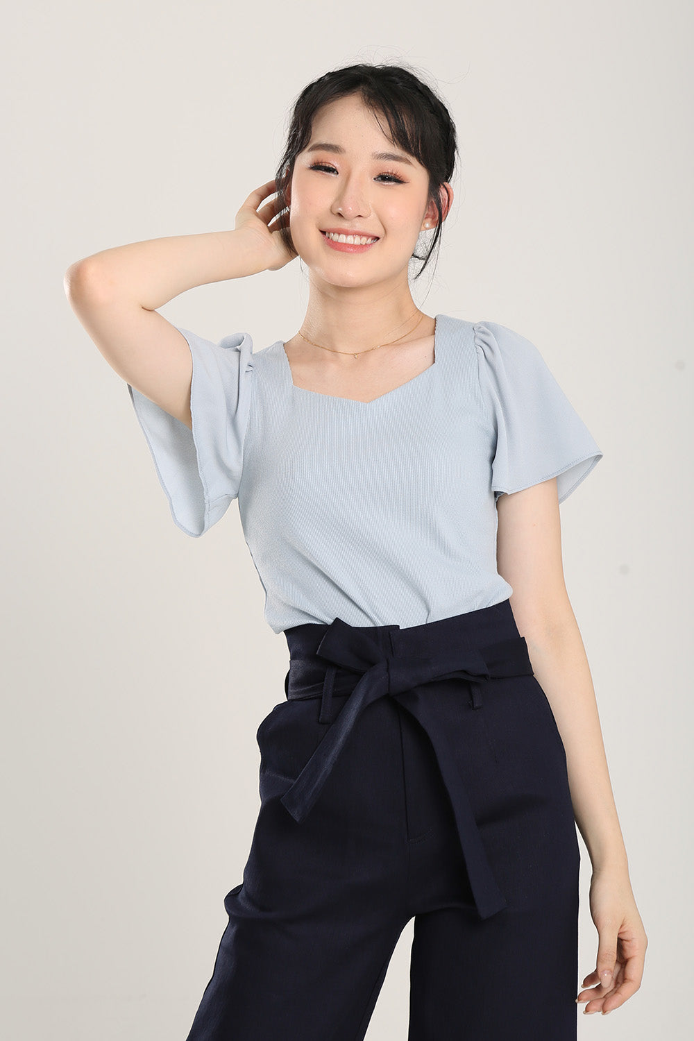 Anitra Top in Dusty Blue