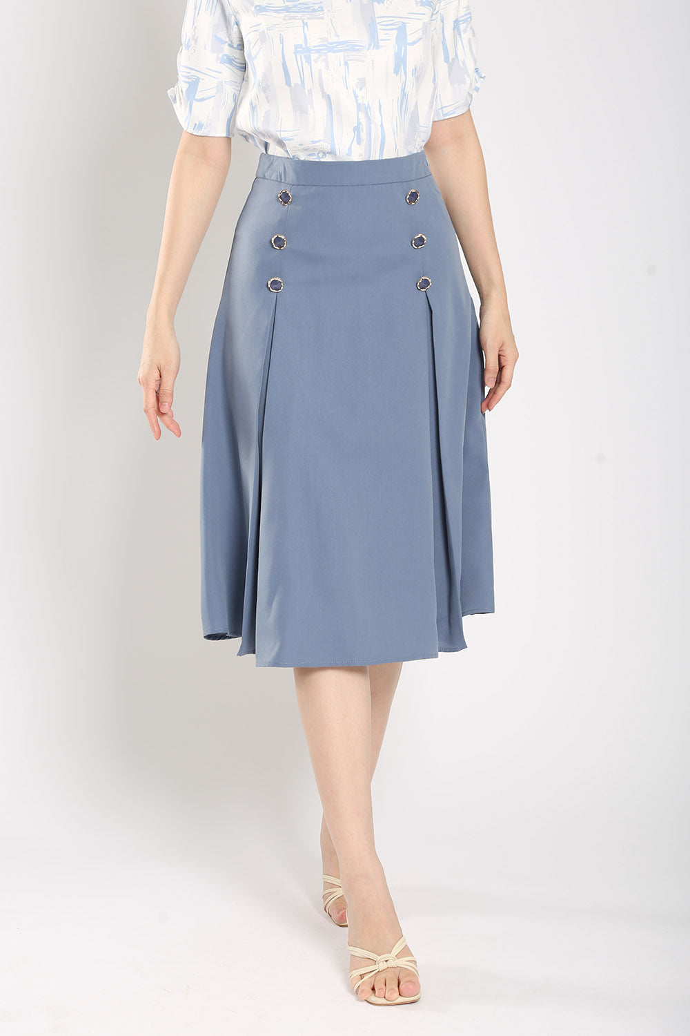 Cessna Flare Skirt in Slate Blue