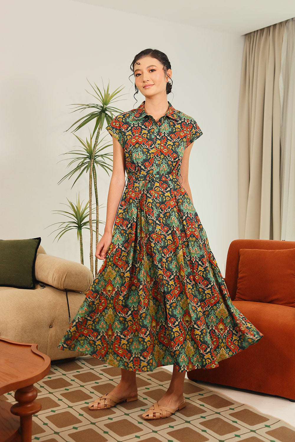 Dezza Midi Dress in Vintage Tapestry