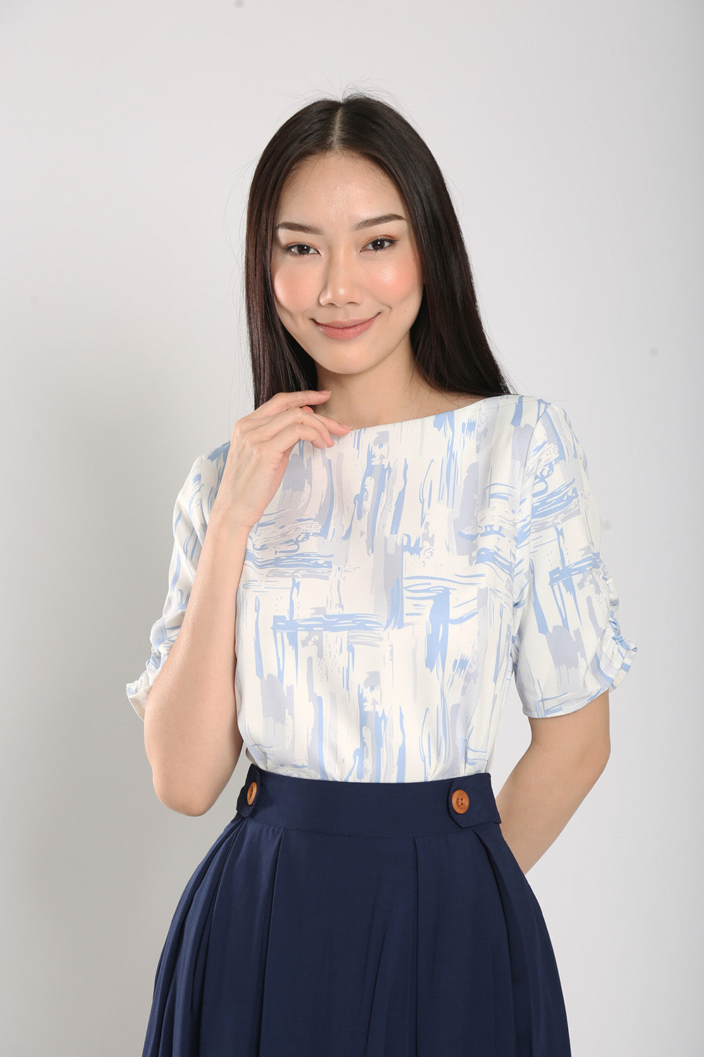 Eliras Top in Blue Prints