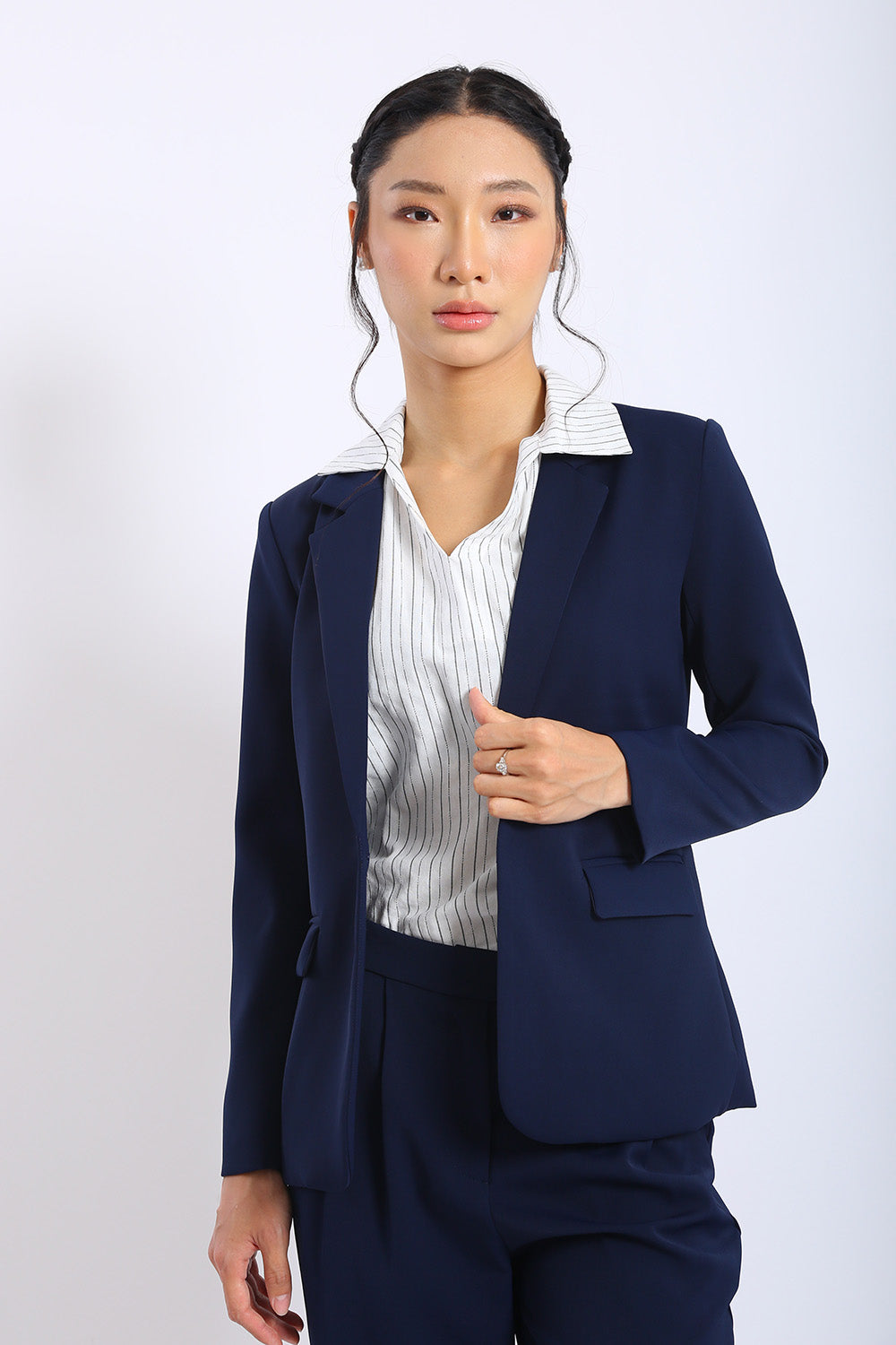 Elise Tailored Blazer in Midnight Navy