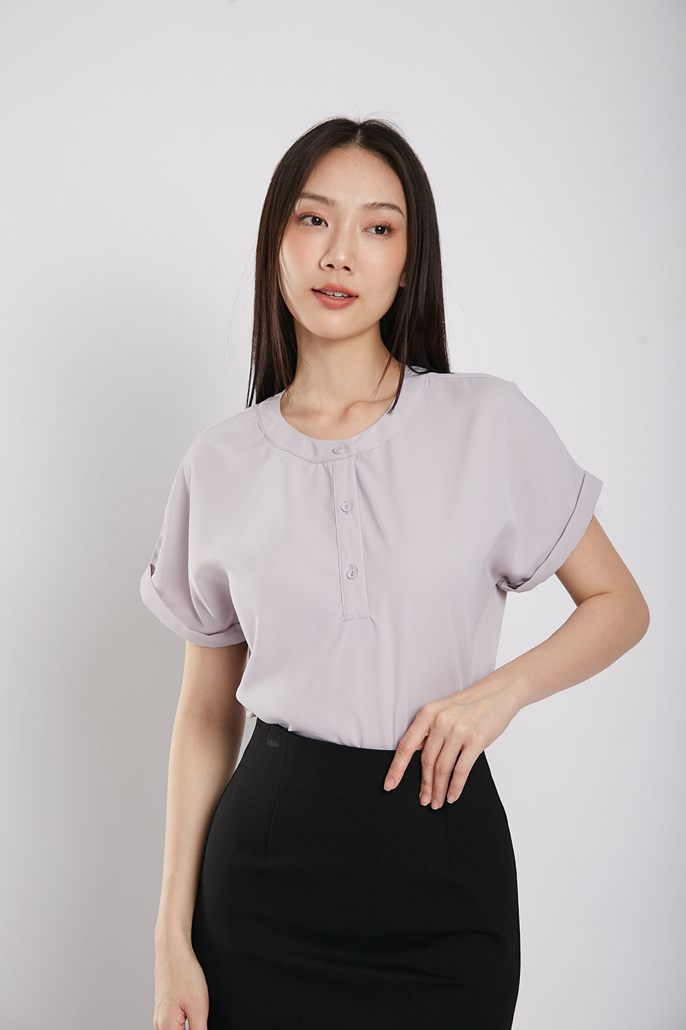 Londyn Blouse in Light Grey