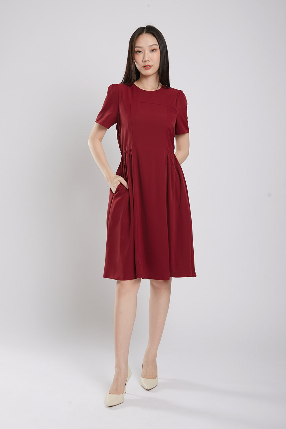 Pami Midi Dress in Red