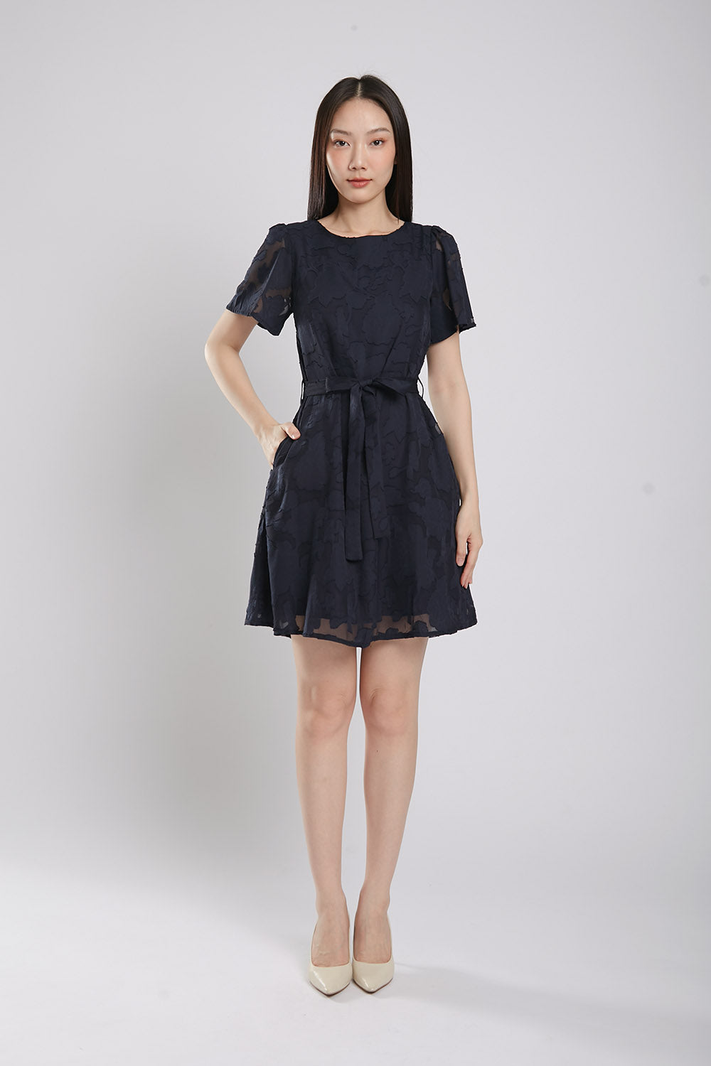 Yuna Mini Dress in Navy Blue