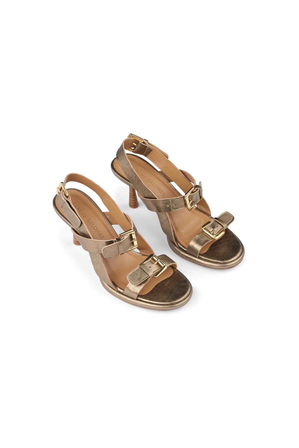Adiya - Buckle heel I Metallic smoke