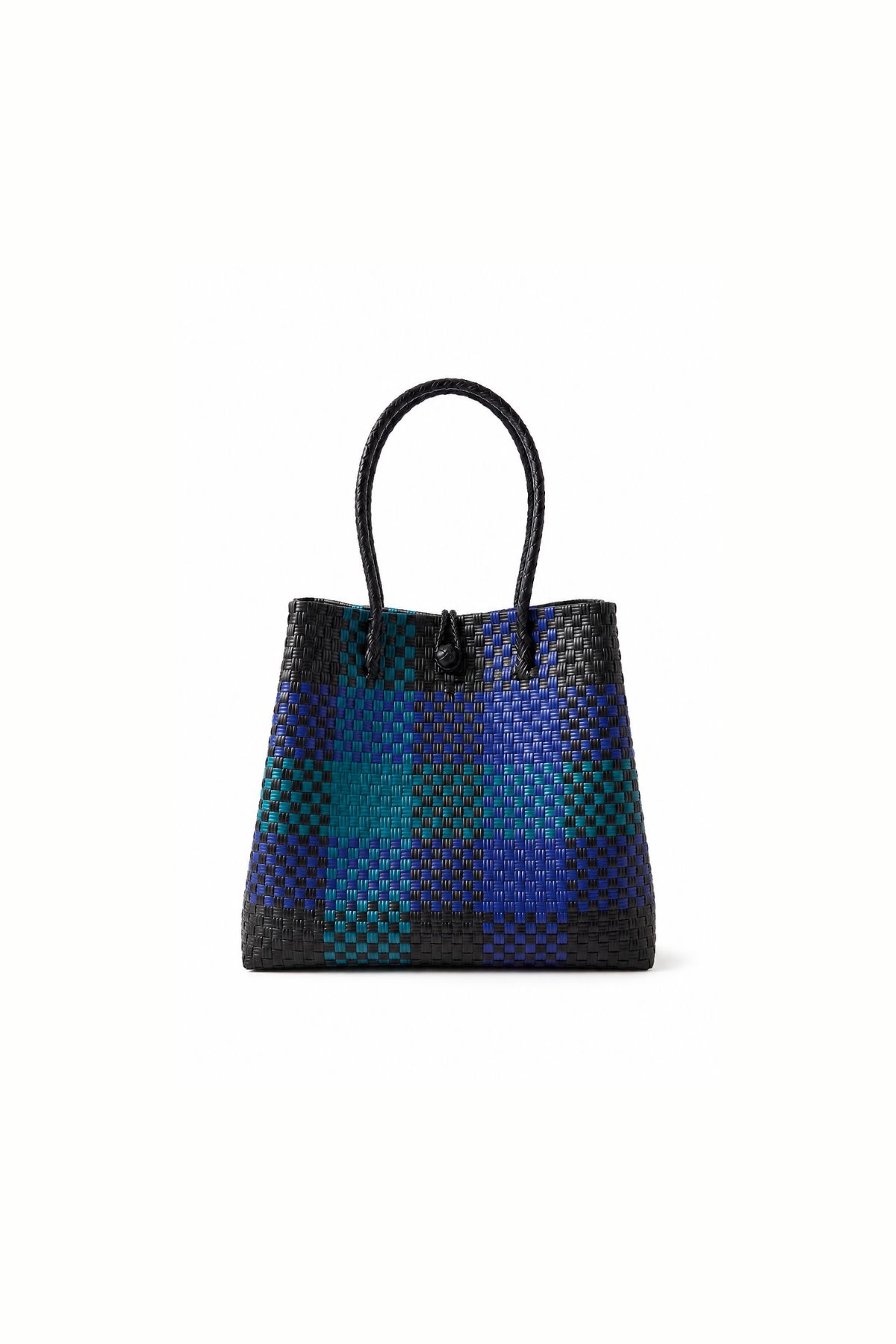 Woven Tote Bag - Rabens Saloner I Black/Blue Combo