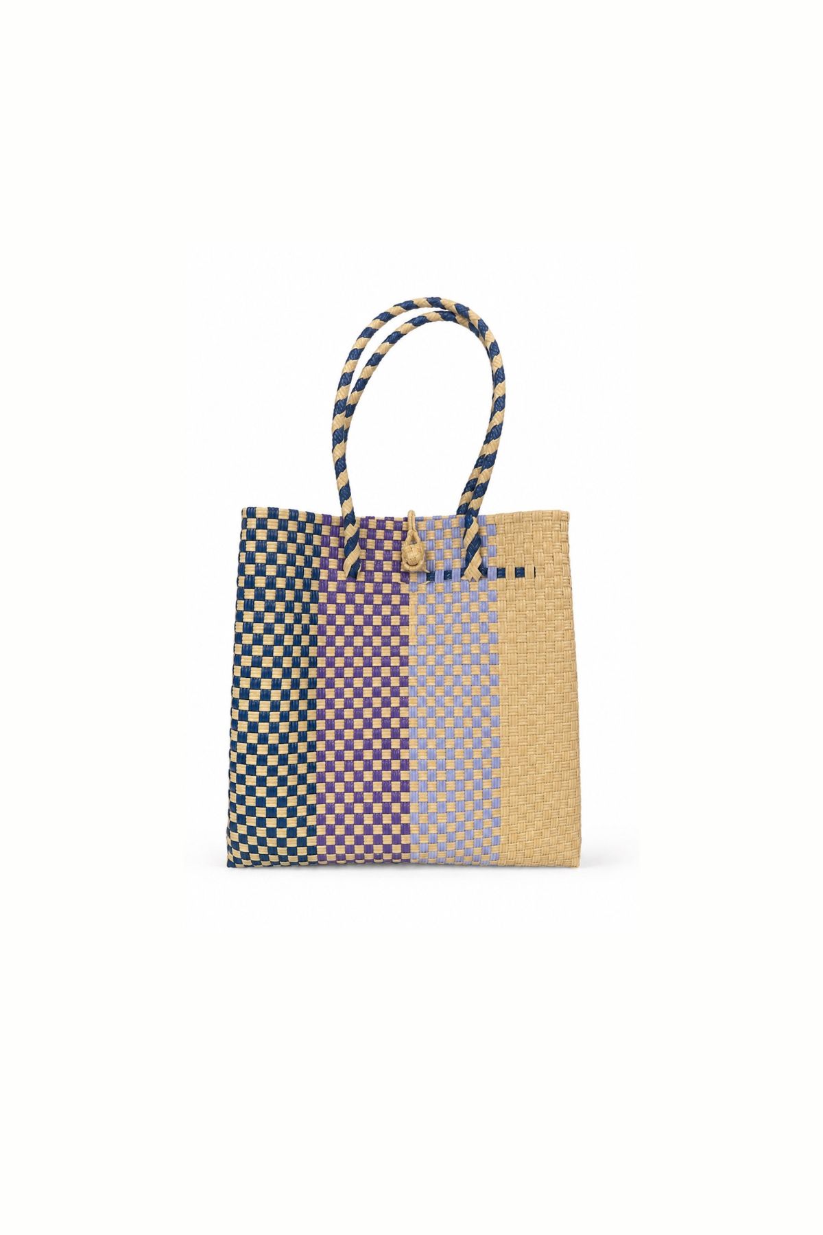 Woven Tote Bag - Rabens Saloner I Blue/Beige Combo