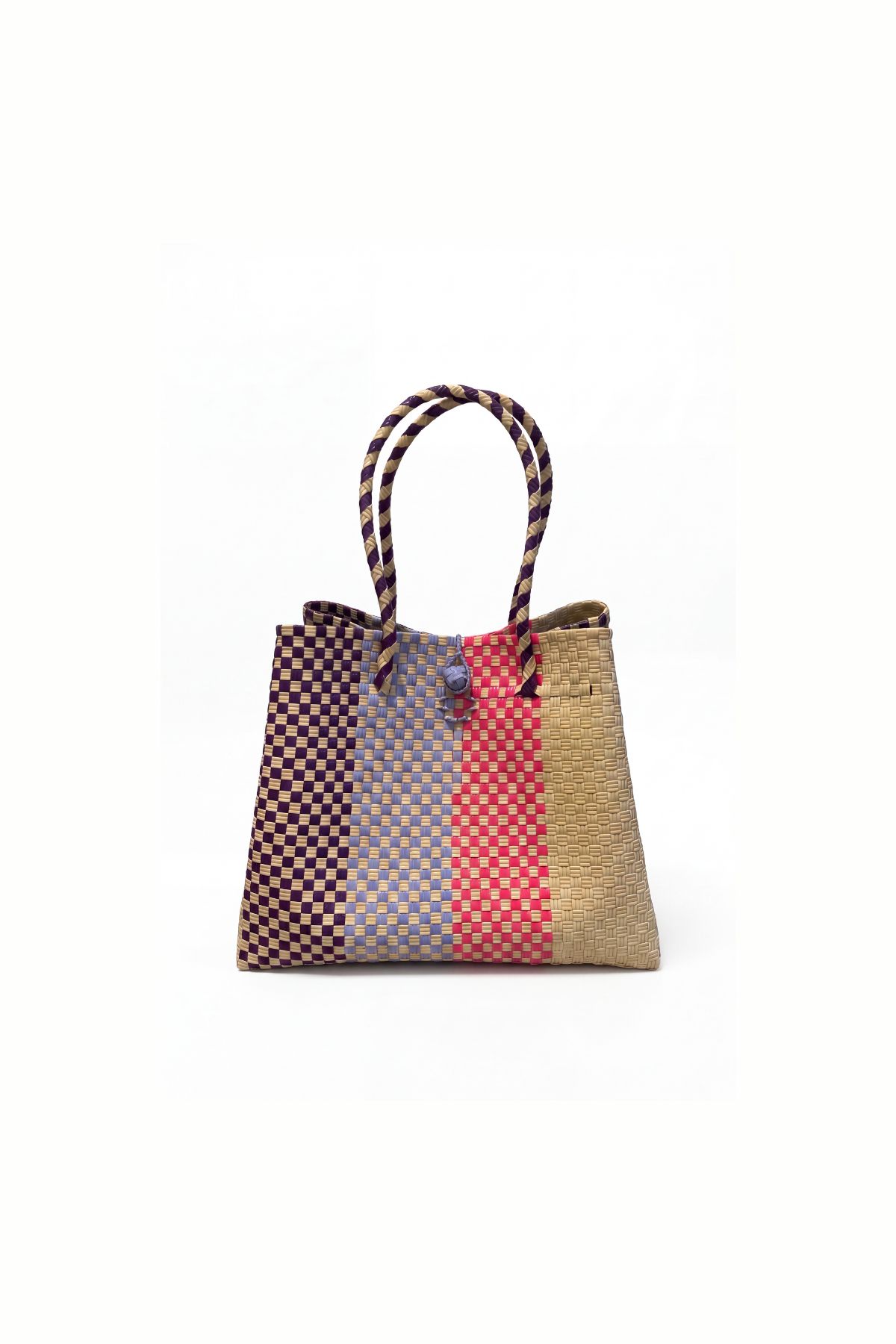 Woven Tote Bag - Rabens Saloner I Pink/Blue Combo