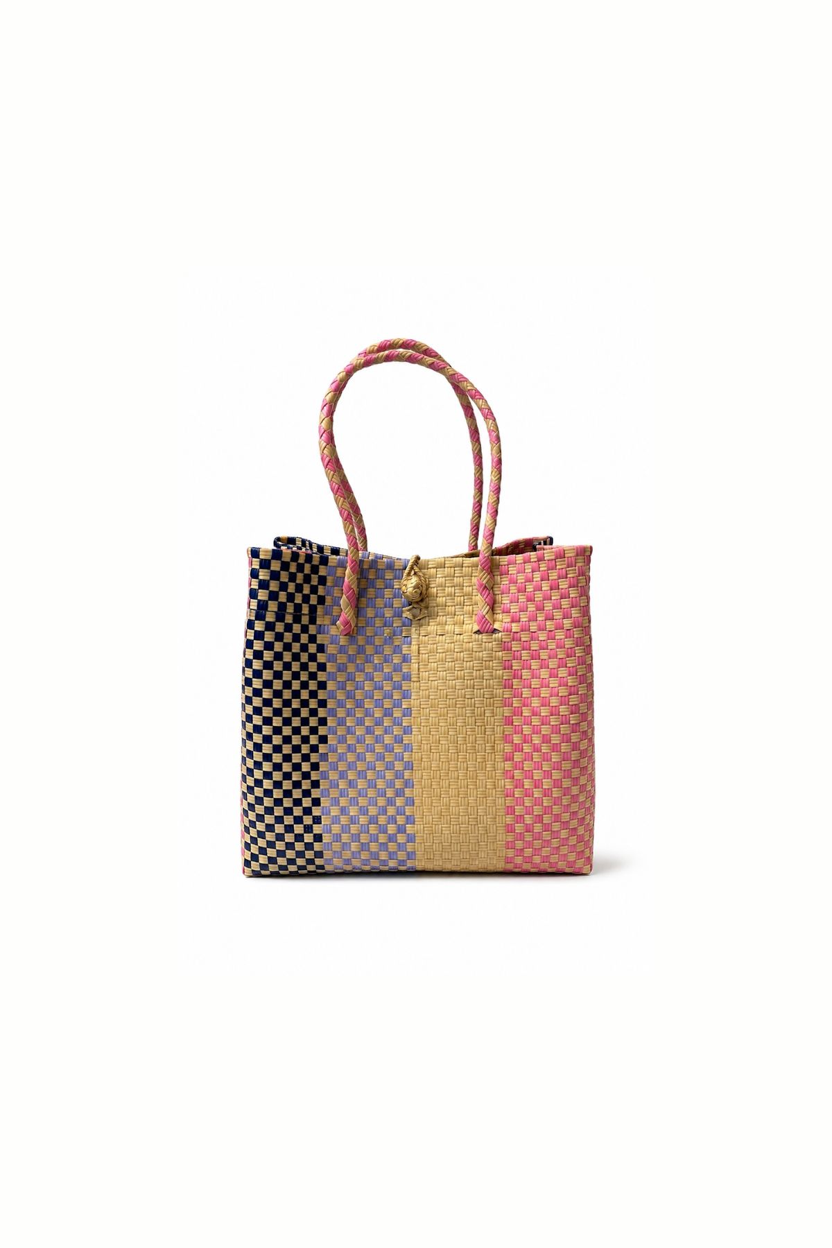 Woven Tote Bag - Rabens Saloner I Rose/Blue Combo