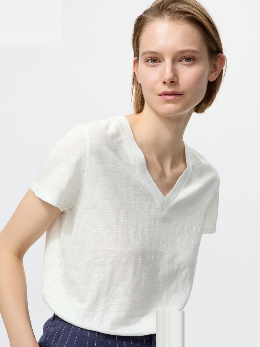 Linen V-Neck Tee